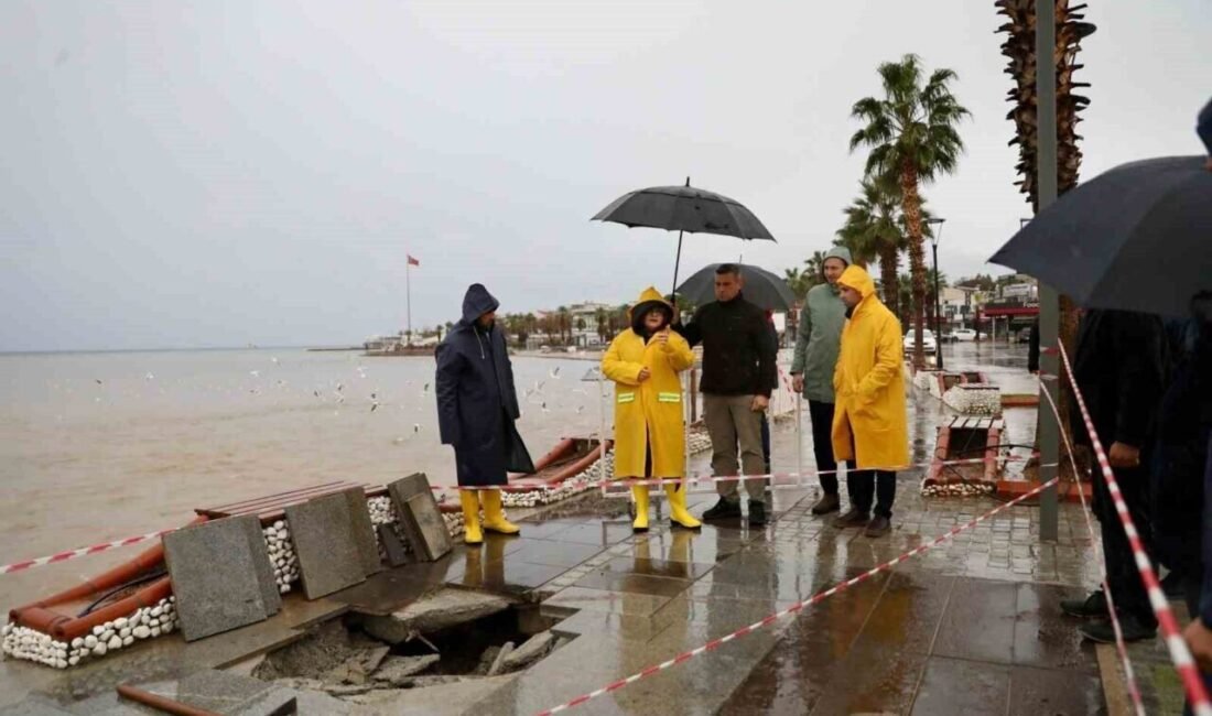 Didim’de iki gündür etkisini gösteren kuvvetli yağışlardan ve olumsuz hava
