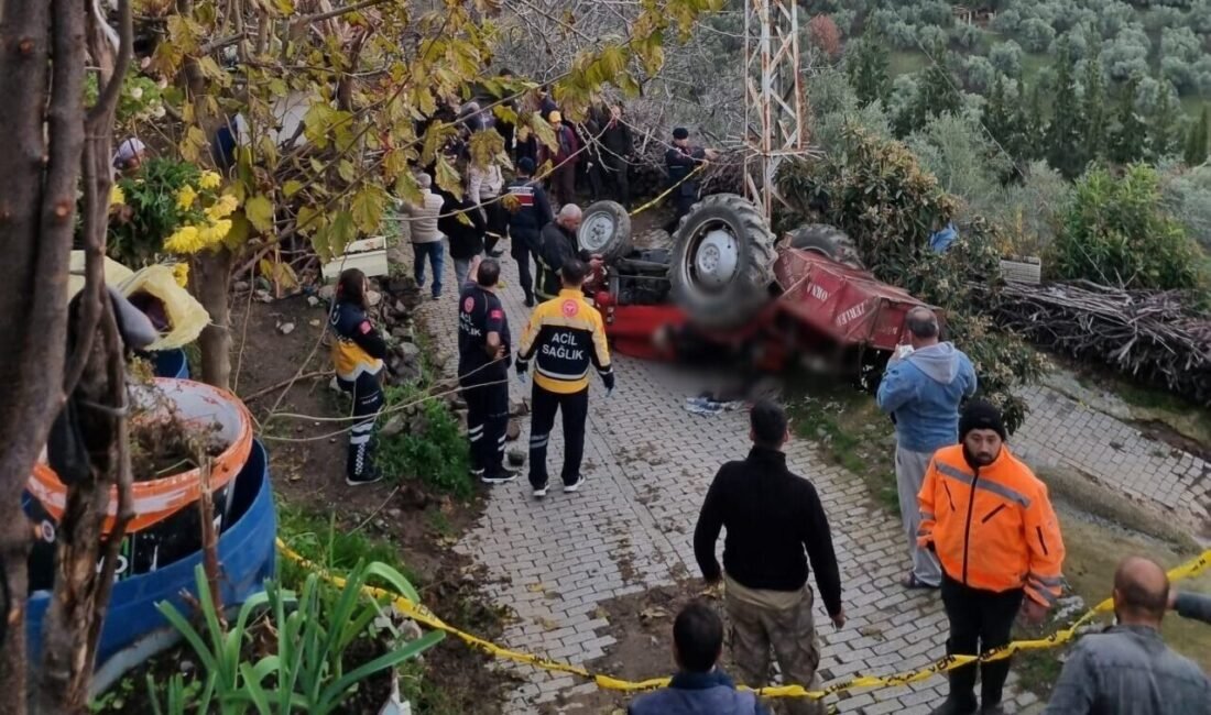 Aydın’ın Köşk ilçesinde bahçeden dönen 58 yaşındaki şahıs devrilen traktörün