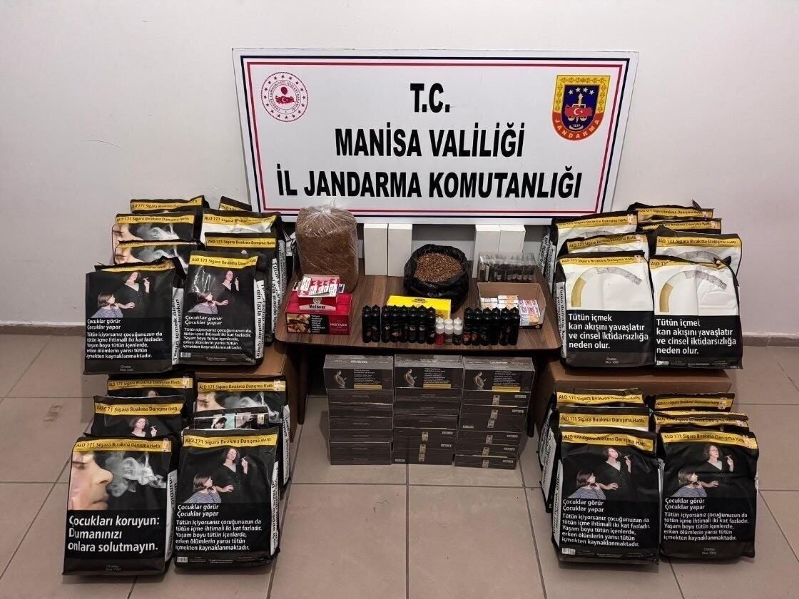 Manisa’da jandarmadan kaçak sigara operasyonu Manisa’da jandarmadan kaçak sigara operasyonu