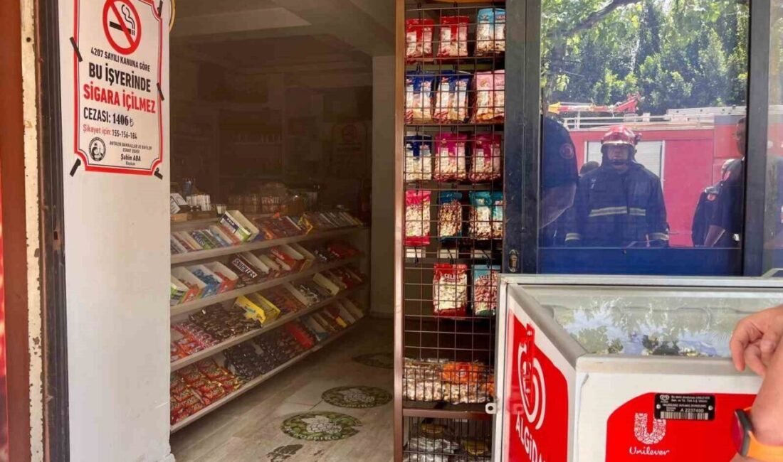 Antalya’nın Kepez ilçesinde bir markette çıkan yangın paniğe neden oldu.