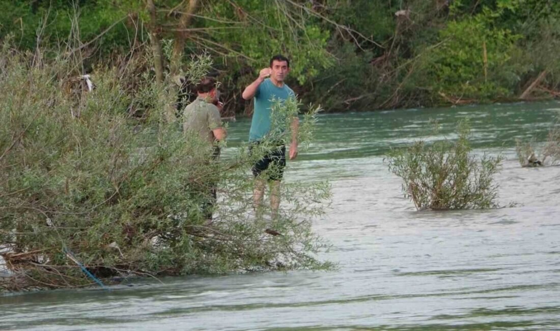 Antalya’nın Manavgat ilçesine bağlı Sarılar Mahallesi’nde Manavgat Irmağı’nda suların azalması