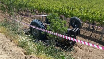 Denizli’de sabah saatlerinde üzüm bağına giden çiftçi, çalışmasını bitirip evine