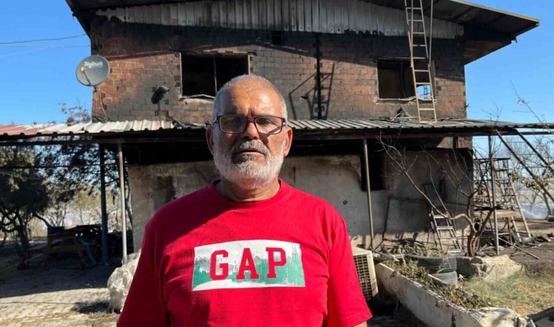 İzmir’in Aliağa ilçesinde meydana gelen orman yangınında 1 ev yanarak