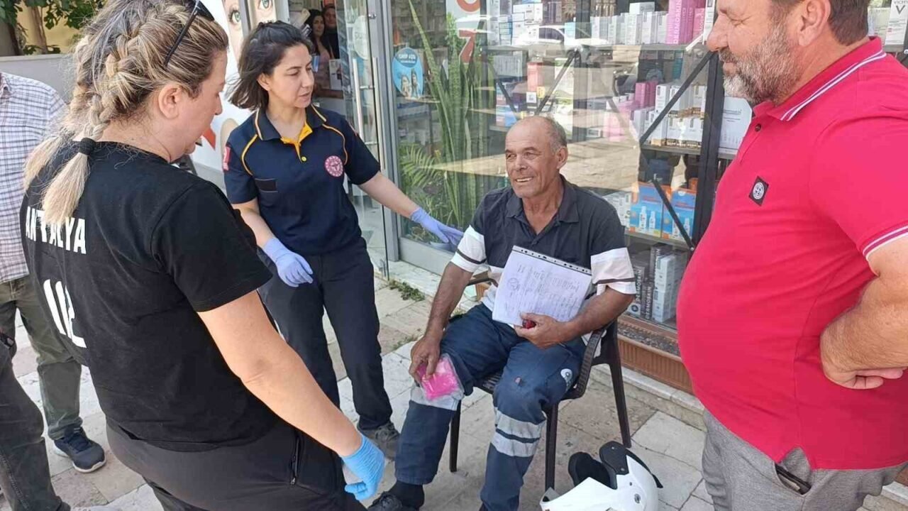Başındaki kask sayesinde ölümden döndü hastaneye gitmeye güçlükle ikna edildi