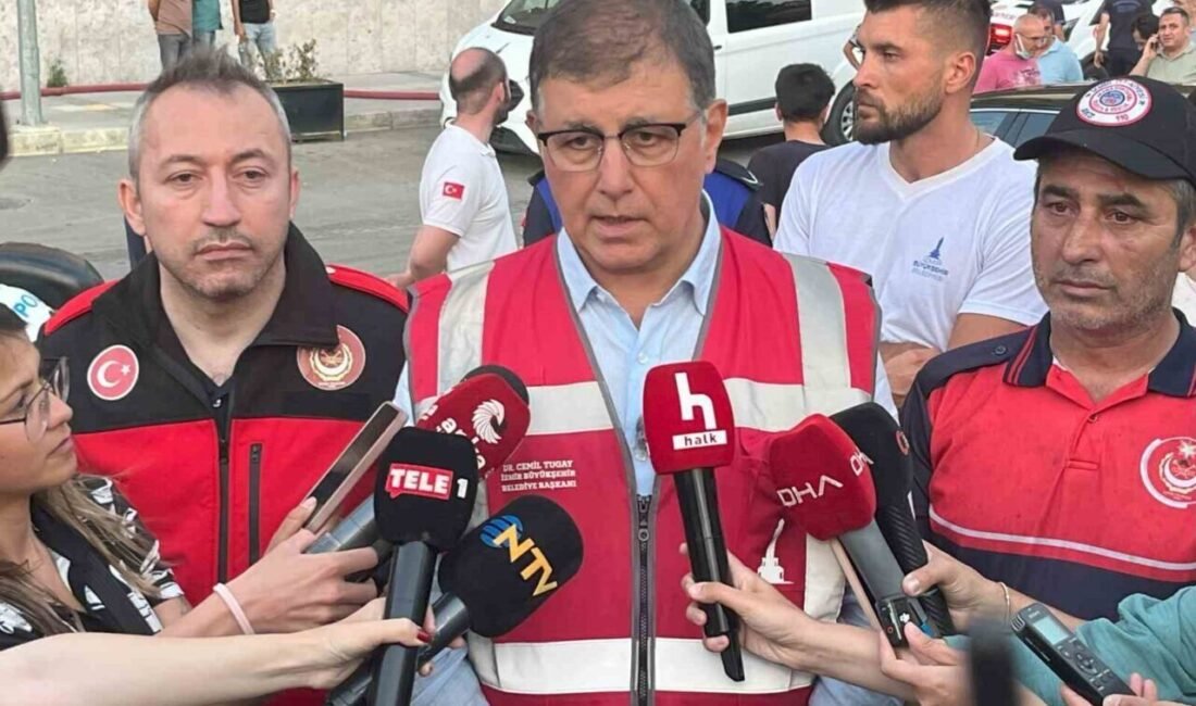 İzmir’in Konak ilçesinde bir inşaat deposunda çıkan yangının ardından bölgede