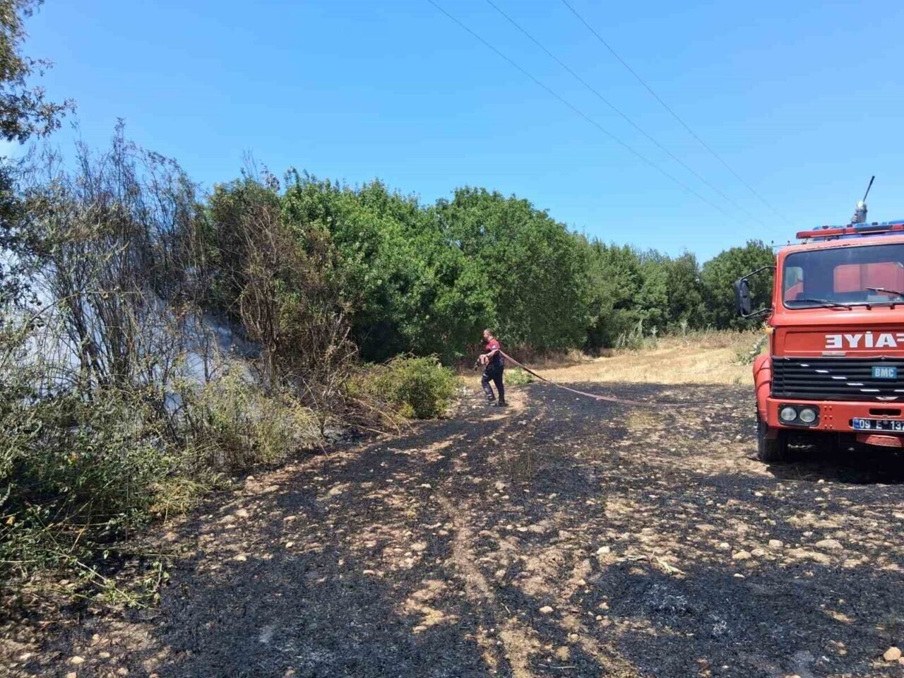 Bozdoğan’da arazi yangını Bozdoğan’da arazi yangını