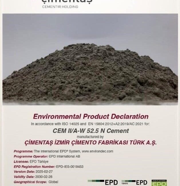 Çimentaş, EPD belgesi ile sürdürülebilirlik taahhüdünü güçlendiriyor Türkiye’nin köklü sanayi kuruluşlarından Çimentaş, sürdürülebilir üretim alanındaki çalışmalarına bir