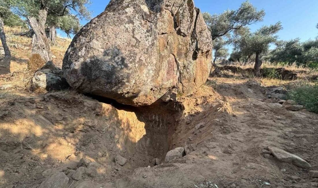 Aydın’ın Çine ilçesinde iş makinesi ile kaçak kazı yapan 8