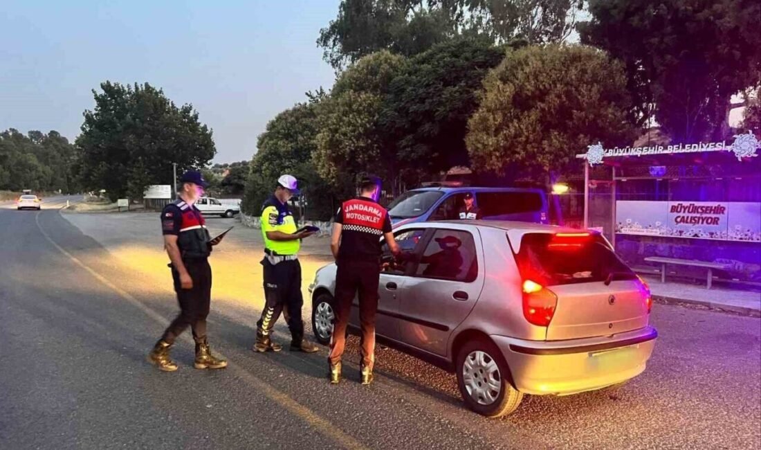 Aydın’ın Germencik ilçesinde jandarma ekiplerinin katılımıyla şok yol ve asayiş
