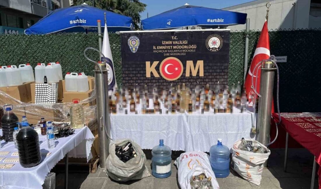 İzmir ve Yalova’da gerçekleştirilen operasyonlarda 17.6 ton sahte alkol ile