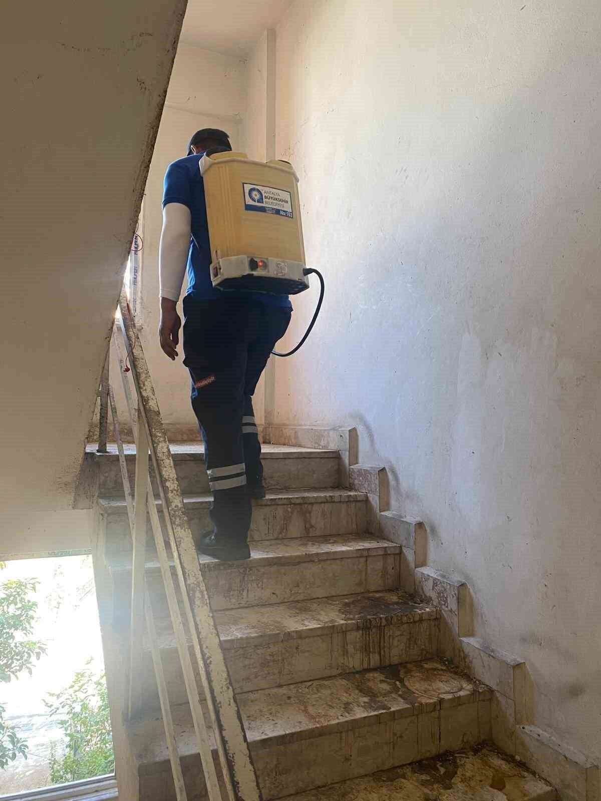 Kepez’de çöp apartman operasyonunda 20 kamyon çöp tahliye edildi