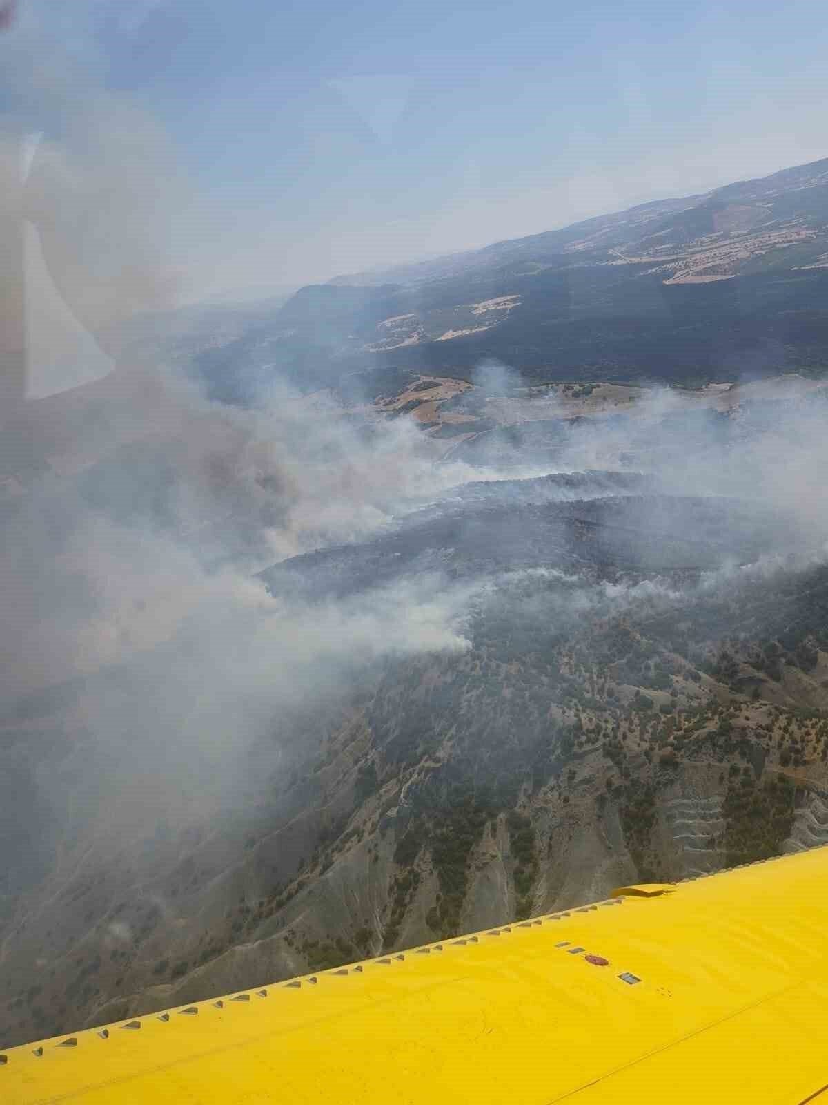 Manisa’da ormanlık alanda yangın: Havadan ve karadan müdahale başladı