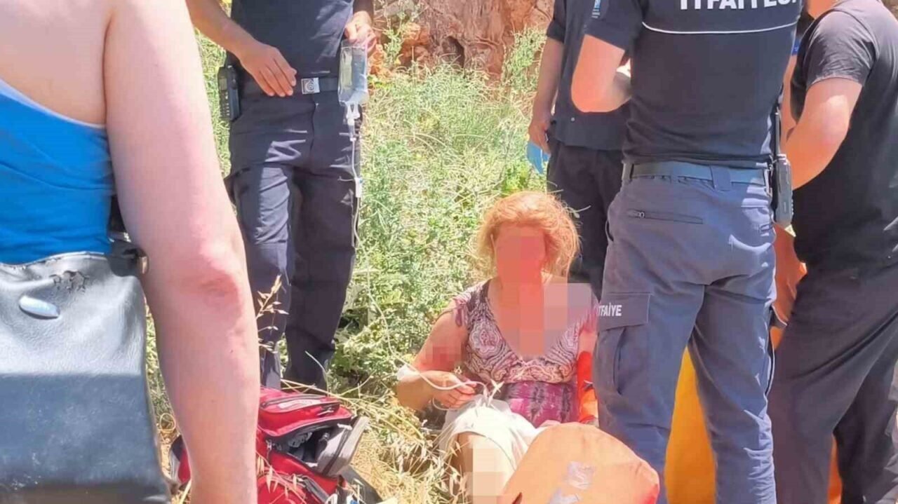 Manzara izlemek için falezlere inmek isteyen kadın turist ölümden döndü