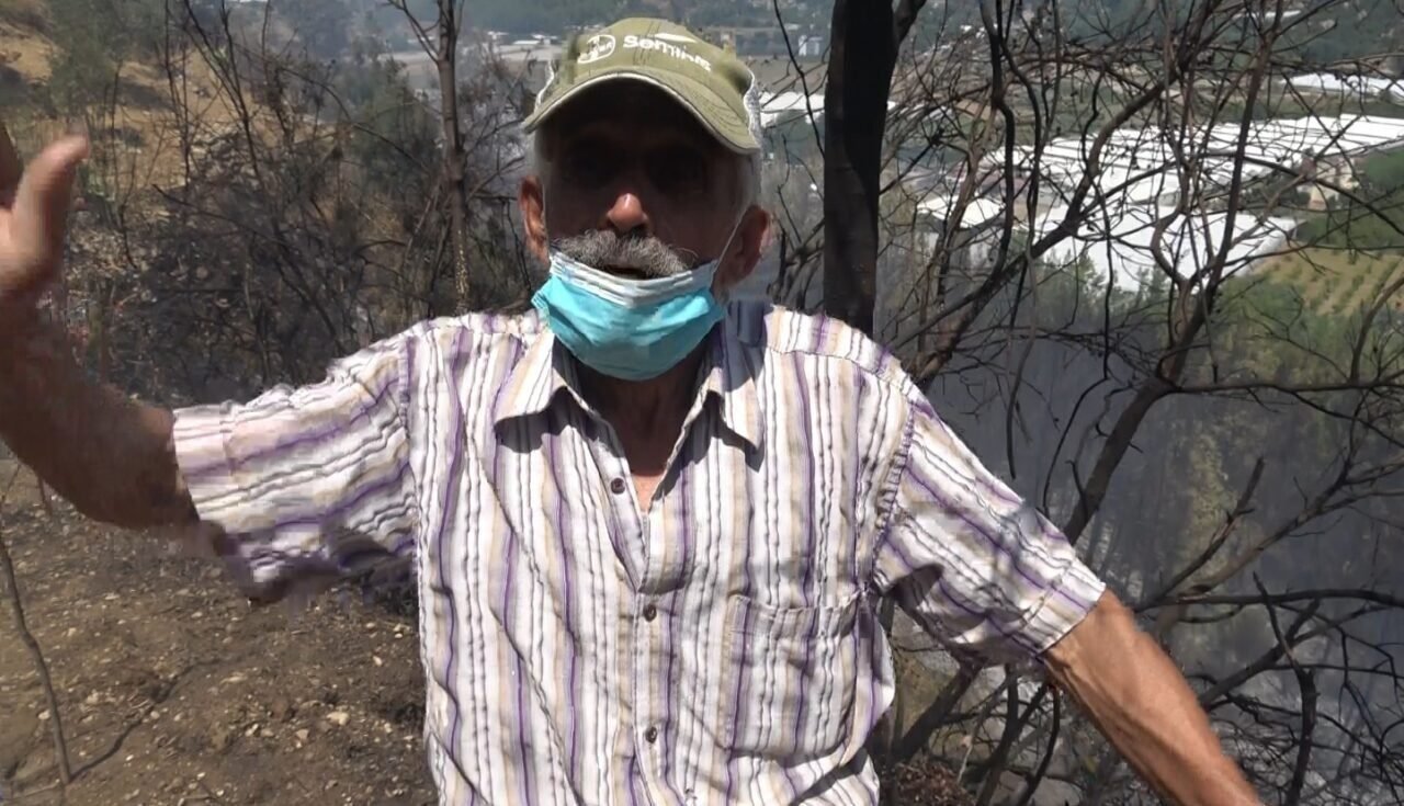 Alevler bir anda evinin yanına geldi, yaşlı adam kabusu yaşadı