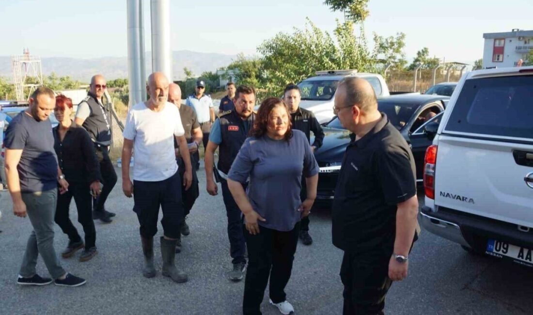 Aydın Büyükşehir Belediye Başkanı Özlem Çerçioğlu, Yılmazköy yangın bölgesine gelerek