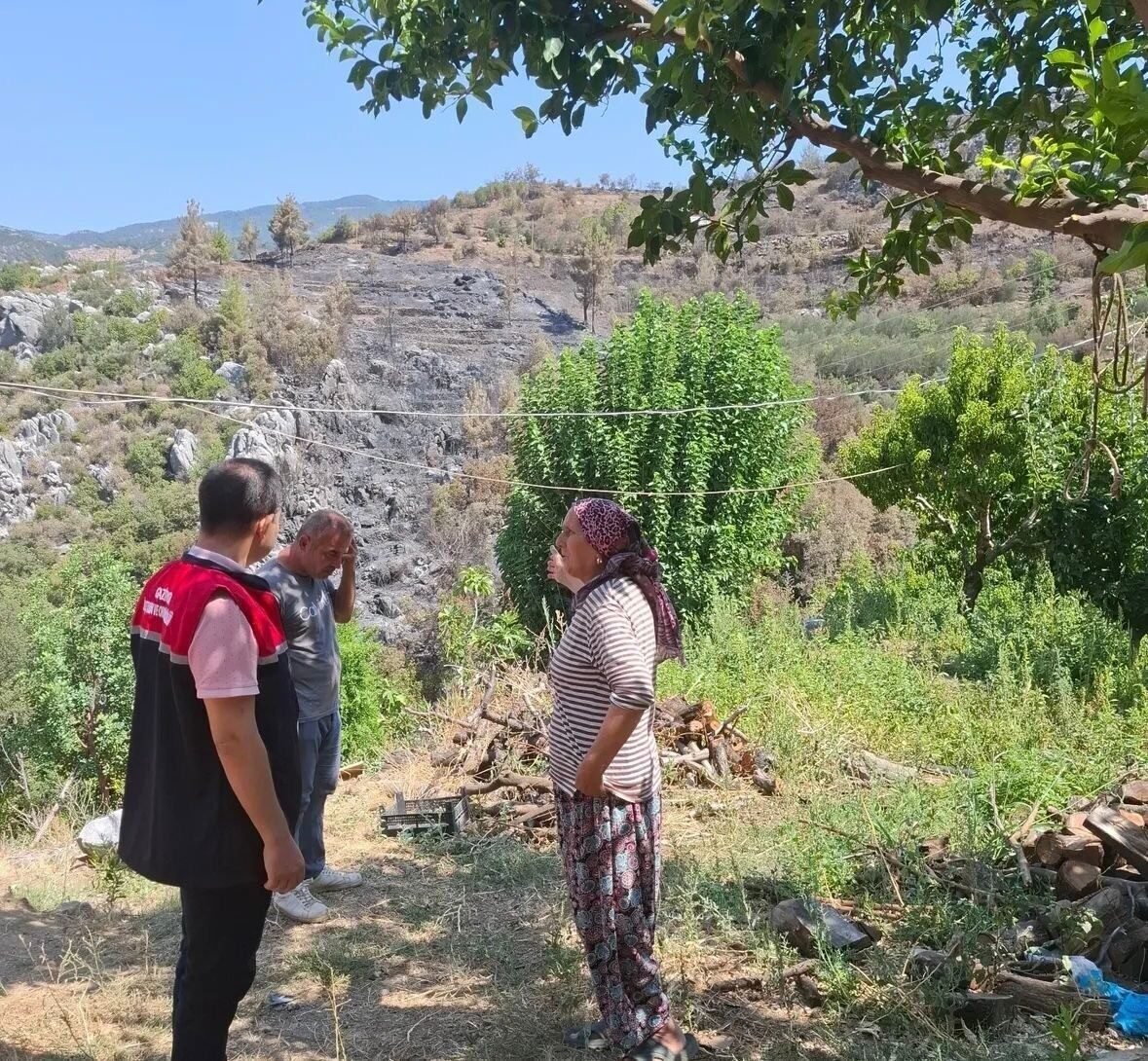 Gazipaşa’da yangın mağduru üreticilerin hasarı tespit edildi