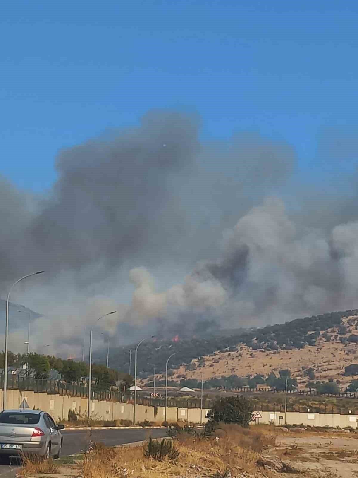 Aliağa’da otluk ve makilik alanda korkutan yangın