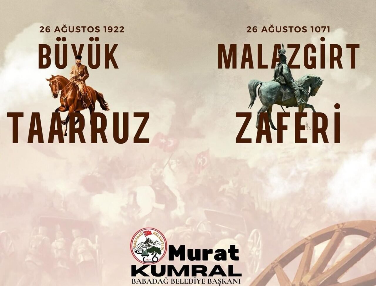 Başkan Kumral, Malazgirt ve Büyük Taarruz zaferlerini kutladı Başkan Kumral, Malazgirt ve Büyük Taarruz zaferlerini kutladı