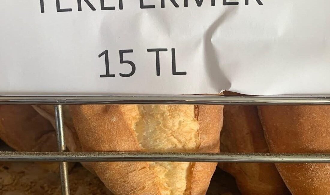 Manisa’nın Sarıgöl ilçesinde 12 lira 50 kuruştan satılan ekmek ve