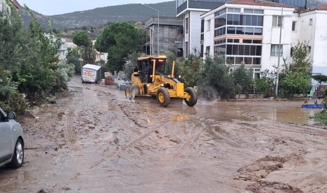 İzmir’in Foça ilçesindeki sel felaketinin ardından Aliağa Belediyesi ekipleri, hızla