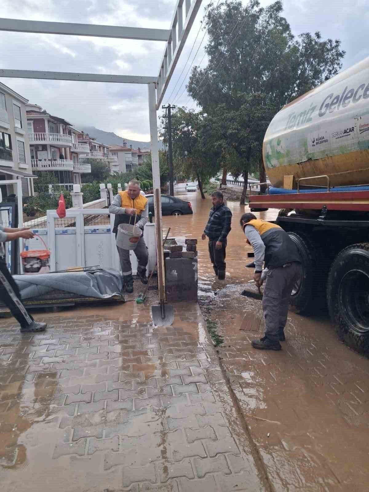 Aliağa Belediyesinden sel bölgesine destek