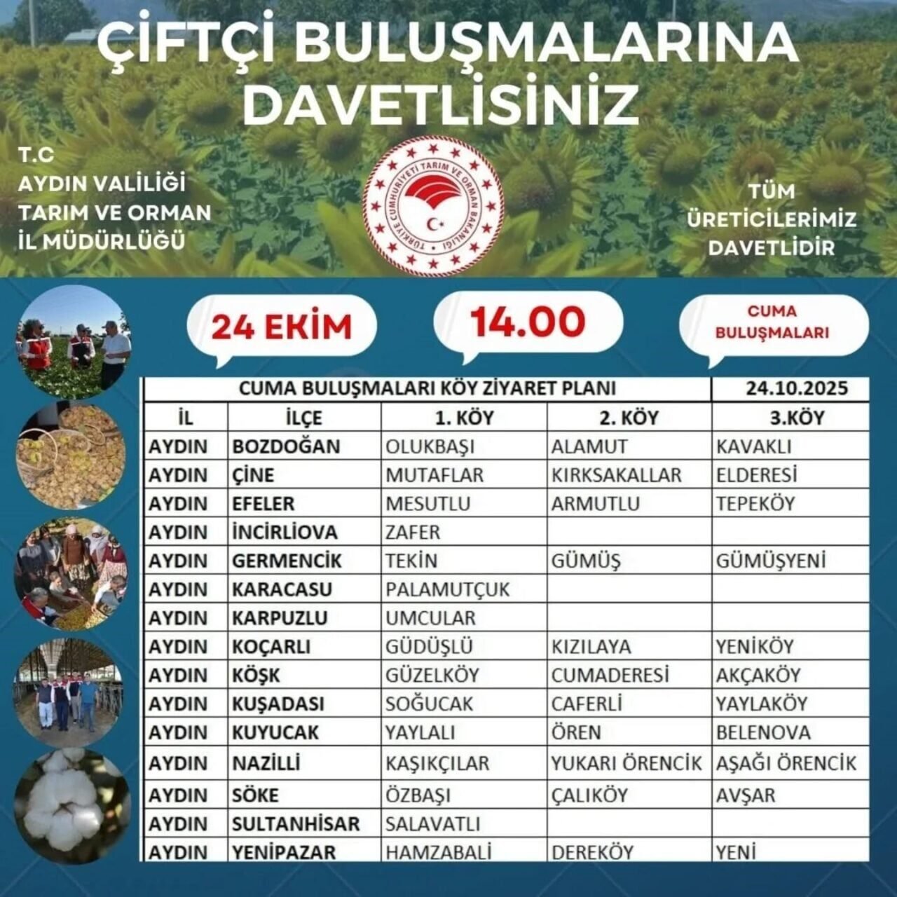 Aydın’da ’çiftçi buluşmaları’ sürüyor Aydın’da ’çiftçi buluşmaları’ sürüyor
