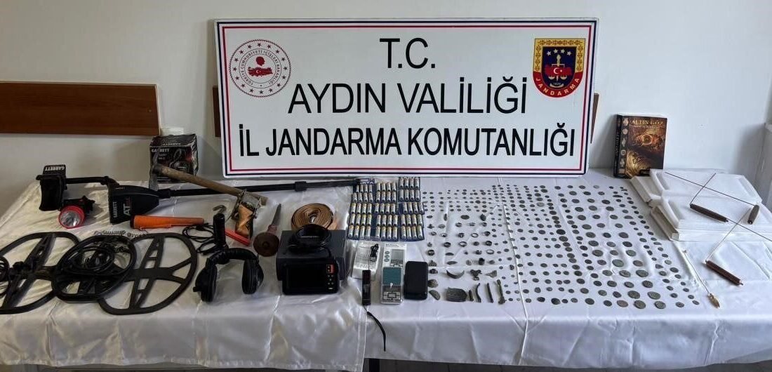 Aydın’ın Bozdoğan ilçesinde bir adrese yapılan baskında çok sayıda Roma
