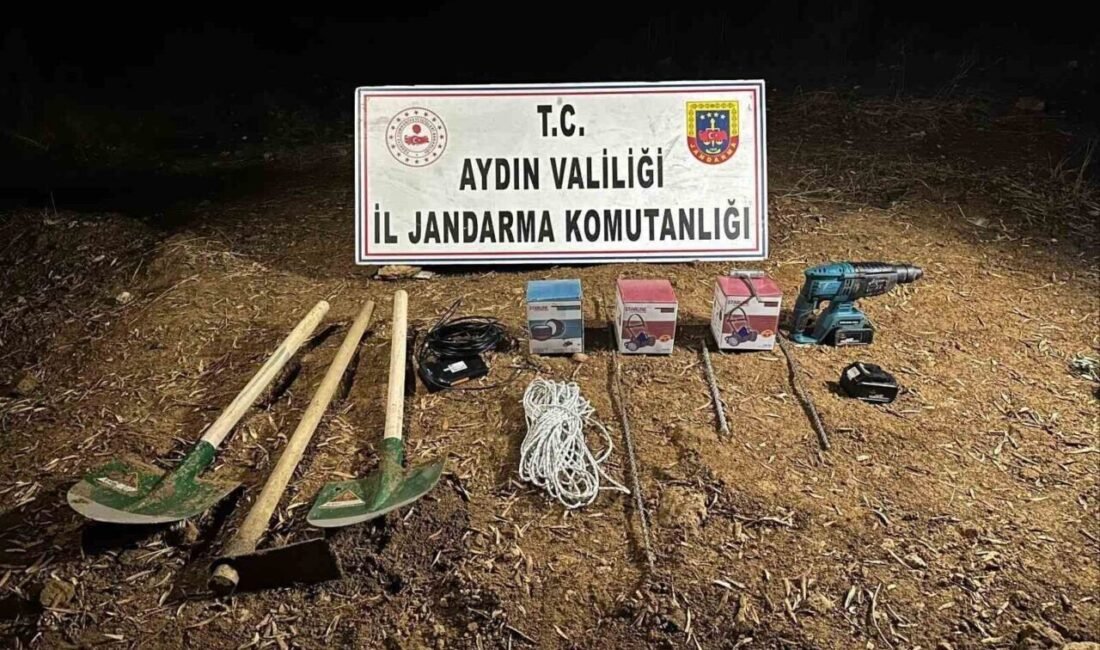 Aydın’ın Didim ilçesinde tarihi eser bulmak amacıyla izinsiz kazı yapan