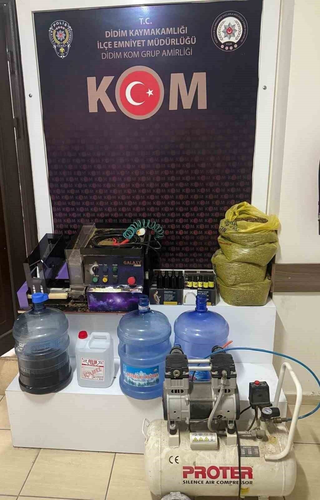 Didim’de kaçak tütün ve alkol operasyonu: 2 gözaltı
