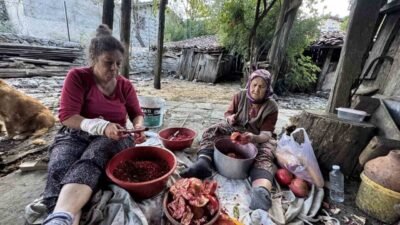 Antalya’nın Akseki ilçesinde ev hanımları, hem sofralara lezzet katmak hem