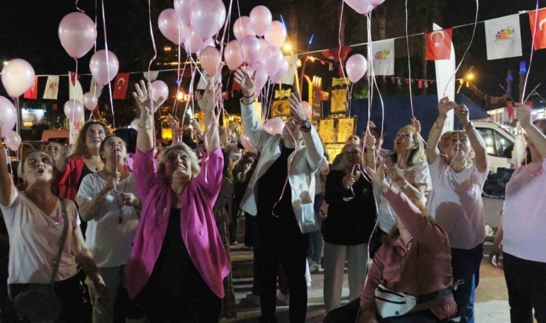 Kemer’de kadınlar gökyüzüne pembe balonlar bıraktı Antalya’nın Kemer ilçesinde düzenlenen üreten ev hanımları buluşması kapsamında meme