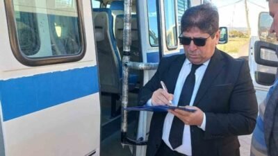 Manisa’nın Selendi ilçesinde taşımalı öğrencileri taşıyan servis araçları sıkı denetimden